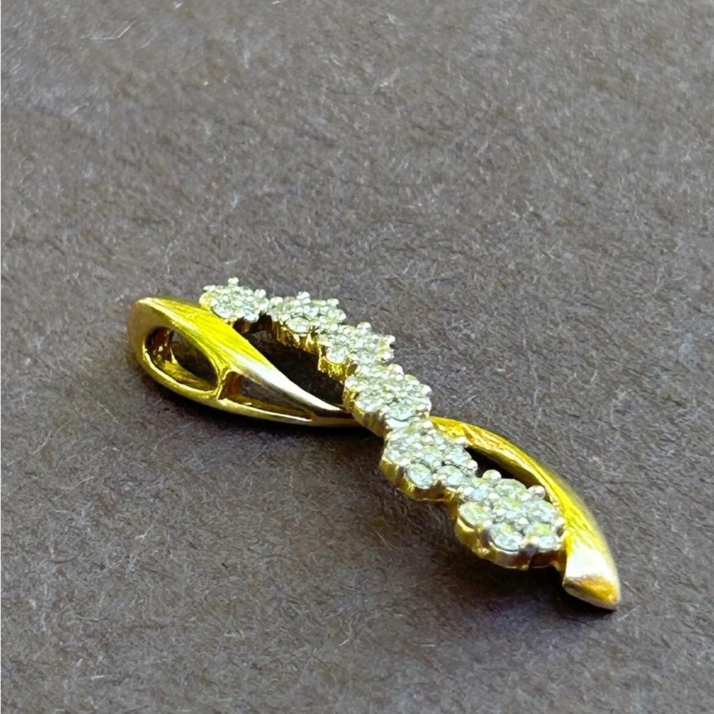 10k Gold and Diamond Waterfall Pendant - COPY - Picture 4 of 5